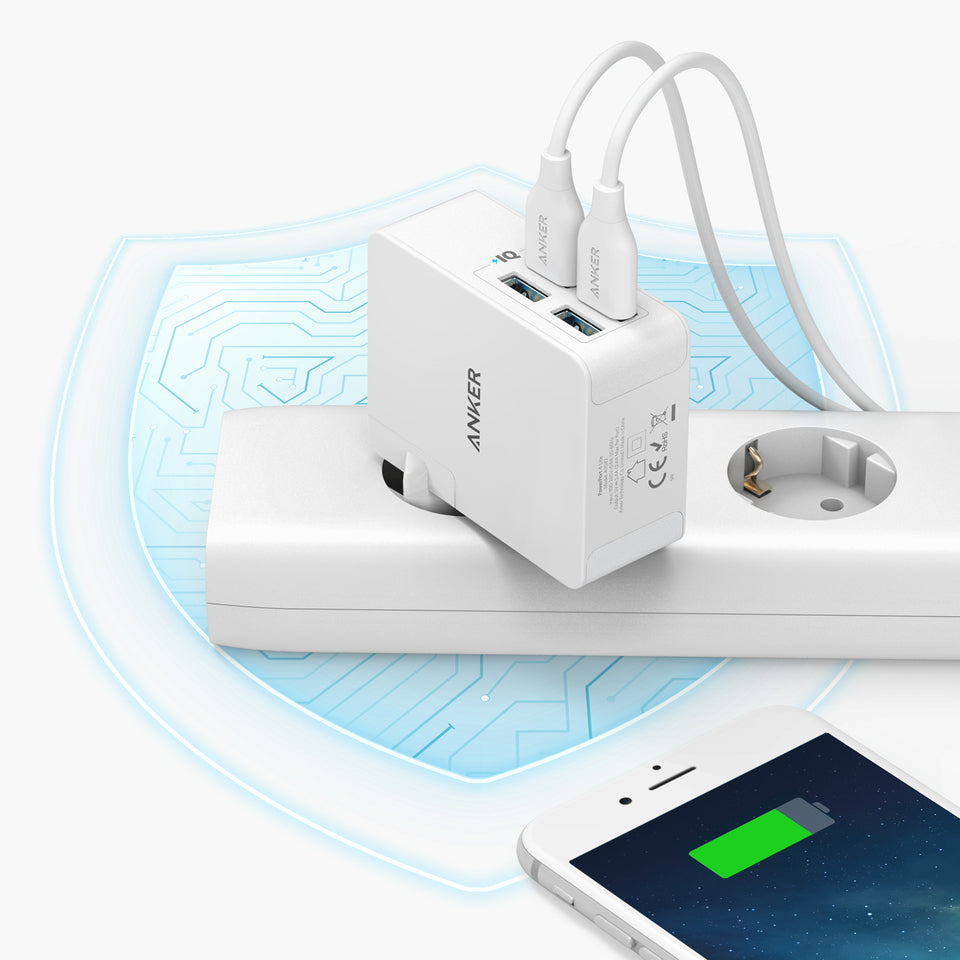 Anker PowerPort 4 Lite Highspeed 27W Charger With 4 USB-A PowerIQ Ports Anker PowerPort 4 Lite Highspeed 27W Charger With 4 USB-A PowerIQ Ports